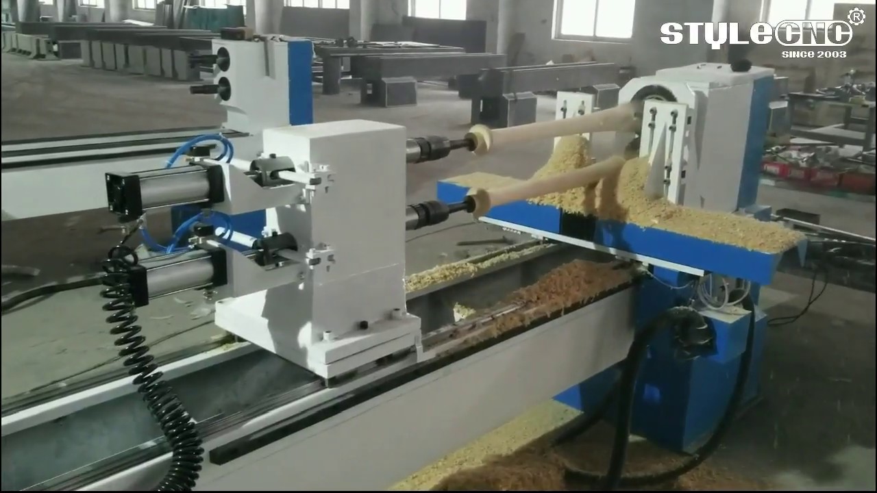 雙主軸自動數(shù)控棒球棒木工車床 雙主軸自動數(shù)控棒球棒木工車床