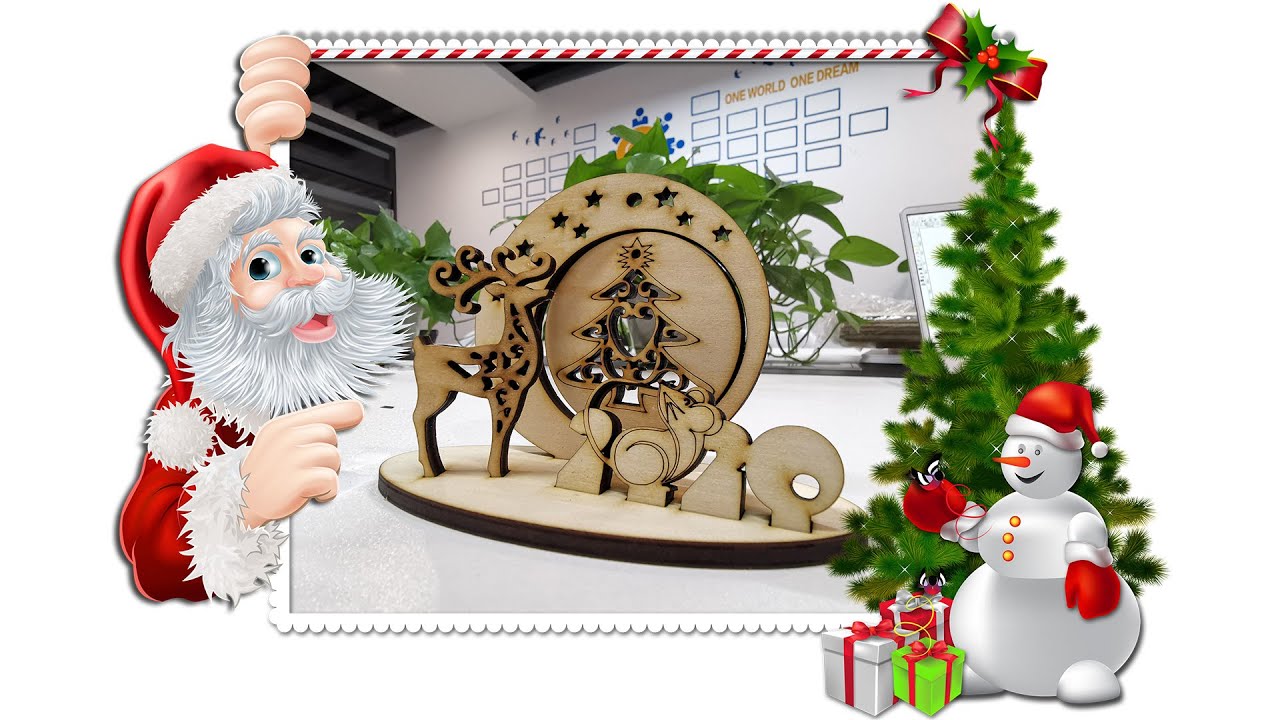 激光切割3D木制圣誕飾品 激光切割3D木制圣誕飾品